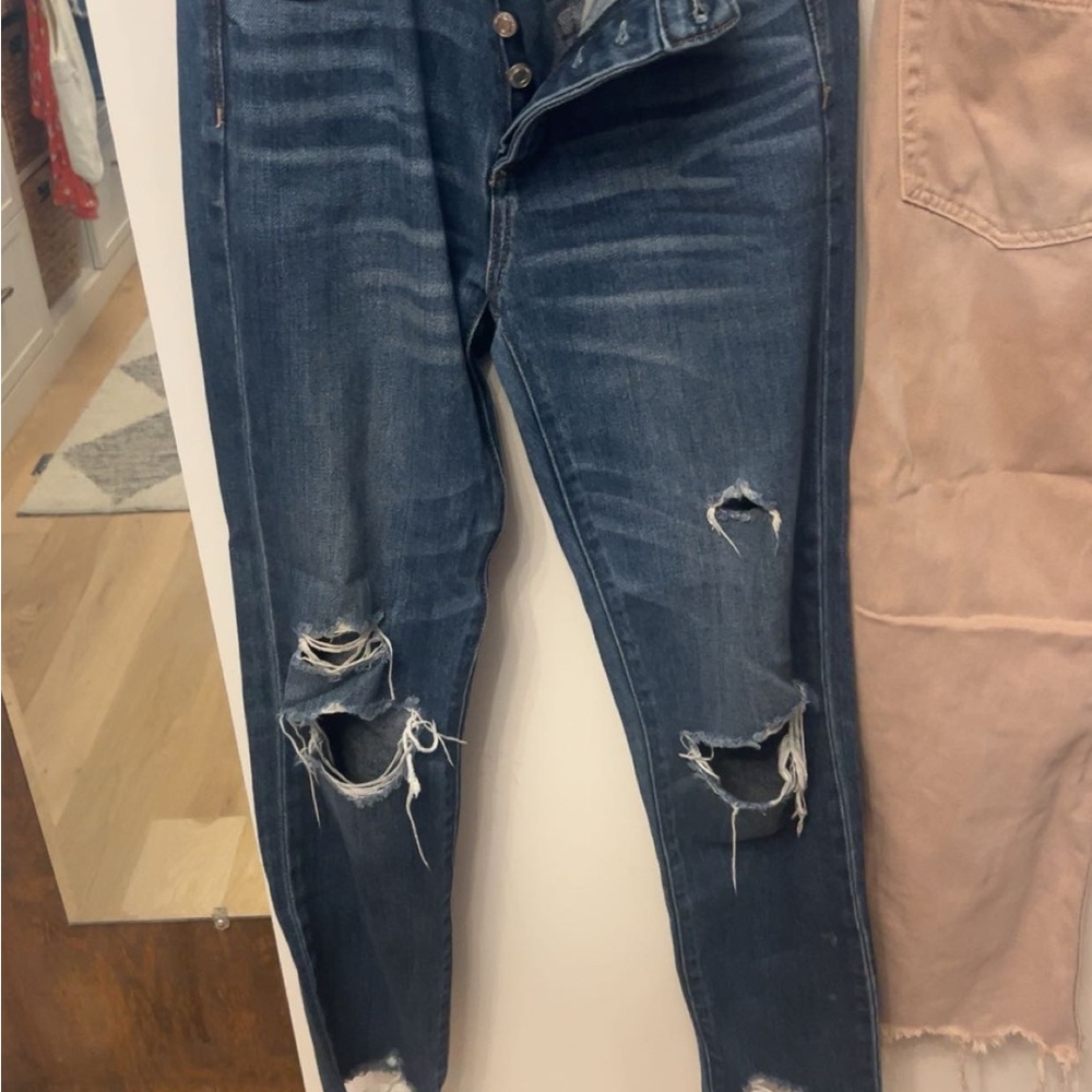 American Eagle Outfitters Ripped Dark Blue Skinny Jeans